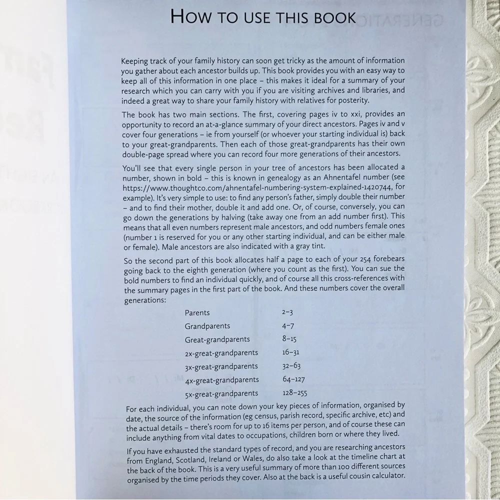Family History Record Book